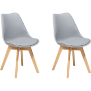 DAKOTA II - Eetkamerstoel - Lichtgrijs - Synthetisch materiaal