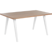 LENISTER - Eettafel - Wit/ Lichte houtkleur - 90 x 150 cm - MDF