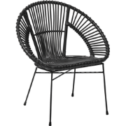 SARITA - Eetkamerstoel - Zwart - Rotan