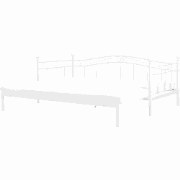 TULLE - Onderschuifbed - Wit - 80 x 200 cm - Metaal
