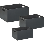 LARSA - Opbergdozen set van 3 - Grafietgrijs - Kunstleer
