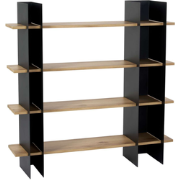 Rek met metalen frame en planken in eikenlook L120 cm - KATE
