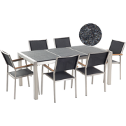 GROSSETO  - Tuinset voor 6 - Zwart/Grafietgrijs - Graniet