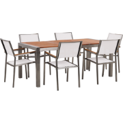 GROSSETO  - Tuinset voor 6 - Wit - RVS
