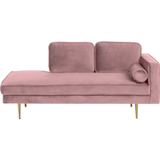 MIRAMAS - Chaise longue - Roze - Rechterzijde - Fluweel