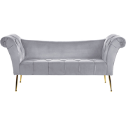 NANTILLY - Chaise longue - Lichtgrijs - Symmetrisch - Fluweel