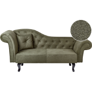 LATTES II - Chaise longue - Olijfgroen - Linkerzijde - Fluweel