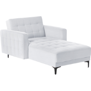 ABERDEEN - Chaise longue - Lichtgrijs - Fluweel