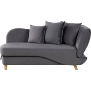 MERI II - Chaise longue opberg - Donkergrijs - Rechterzijde - Fluweel