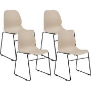 PANORA - Eetkamerstoel set van 4 - Beige - Plastic
