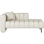 LANNILS - Chaise longue - Gebroken wit - Linkszijdig - Vegan kunstleer