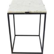 LOFT42 Marble Bijzettafel Vierkant Wit - Metaal - Marmer - 32x32x46