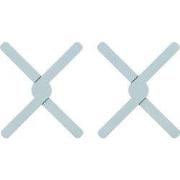 Krumble Opvouwbare siliconen pannenonderzetter - Blauw - Set van 2