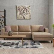 Hoekbank Rechts Kale Velvet Crème