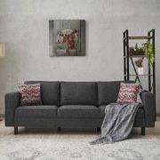3-zits Bank Kale Stof Antraciet