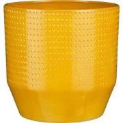 Mica Decorations Bloempot Nola - 23x23x22 cm - Keramiek - Oker