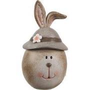 Clayre & Eef Decoratie Beeld Konijn Beige Bruin Kunststof