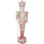 Clayre & Eef Decoratie Beeld Konijn Wit Roze Kunststof