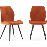 Set van 2 stoelen in stof met zwarte metalen poten L45 cm - ADAYA