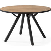Ronde tafel met zwarte metalen poten L120 cm - BENI