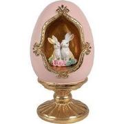 Clayre & Eef Decoratie Beeld Ei Roze Katoen