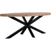 Eettafel Ovaal 180cm - Mangohout Naturel - Matrix-Poot - Mansour