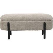 Opbergbank Stof Taupe - Met Opbergruimte - 108x41x48cm - Vieve