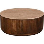 Salontafel Travertin Walnoot - 90x90x35cm - Rond - Elan
