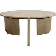 Salontafel Travertin - Naturel Mangohout - 80x80x36cm - Simon