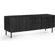 Tv-meubel Zwart - Mangohout - 160cm - Tv-meubel Koen