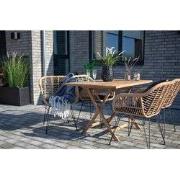 Eettafel Teakhout 120cm - Naturel - Buitentafel