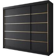 Meubella - Kledingkast Eagle - Zwart - 250 cm