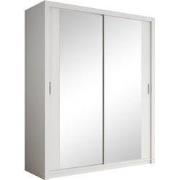 Meubella - Kledingkast Blake - Wit - 180 cm - Met spiegel