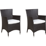 ITALY  - Tuinstoel set van 2 - Donkerbruin - PE rotan