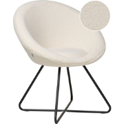 FLOBY II - Fauteuil - Gebroken wit - Bouclé