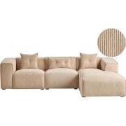 DOLVA - Hoekbank - Beige - Linkerzijde - 294 cm - Corduroy
