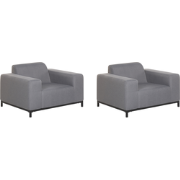 ROVIGO - Fauteuil - Grijs - Polyester