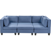 UNSTAD - Modulaire bank met ottomaan - Blauw - 5-zits - Polyester
