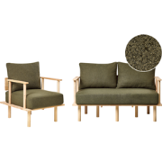 ASKER - Woonkamer set  - Donkergroen - Bouclé