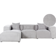 DOLVA - Hoekbank - Lichtgrijs - Rechtszijdig - Corduroy