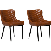 SOLANO - Eetkamerstoel - Goudbruin - Kunstleer