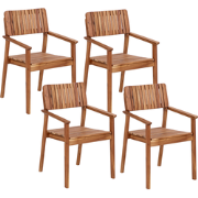 AGELLO- Tuinstoel set van 4 - Lichthout - Acaciahout