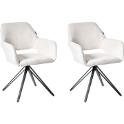 CINEY - Eetkamerstoel set van 2 - Gebroken wit - Polyester