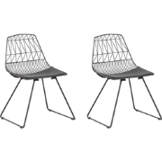 HARLAN - Eetkamerstoel - Zwart - Staal