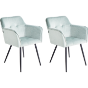 JASMIN - Eetkamerstoel - Mintgroen - Fluweel