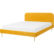 FLAYAT  - Tweepersoonsbed - Geel - 160 x 200 cm - Fluweel