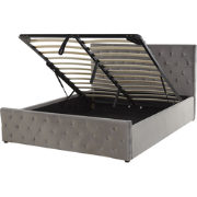 AMIENS  - Bed met opbergruimte - Grijs - 160 x 200 cm - Fluweel