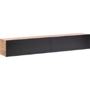 GLADSTONE - Wand TV-meubel - Zwart/Bruin - 180 cm - Vezelplaat