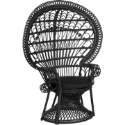 EMMANUELLE - Fauteuil - Zwart - Rotan