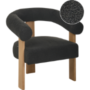 ILBRO - Fauteuil - Zwart/Donkerbruin - Bouclé